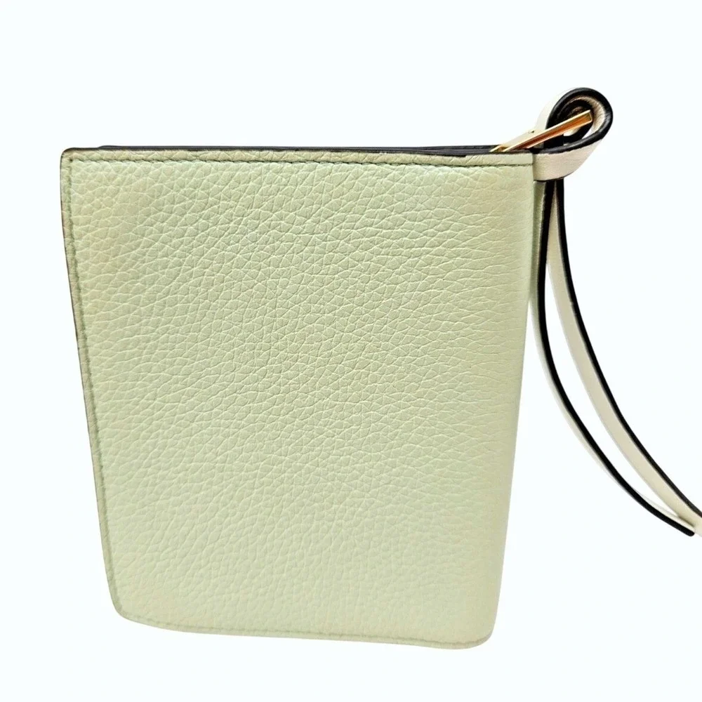 LOEWE Puzzle Bifold Wallet Leather Matcha Green Beige SET Box + Booklet AUTH - Picture 3 of 13